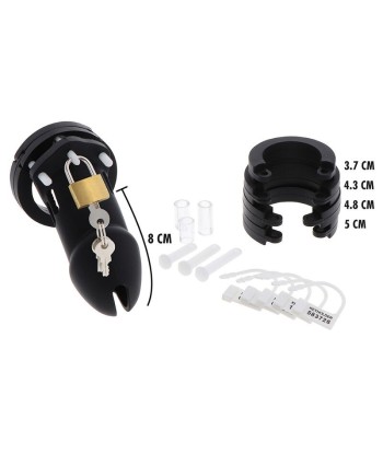 HIDDEN DESIRE - EXTREME JAULA DE CASTIDAD SILICONA TALLA L NEGRO