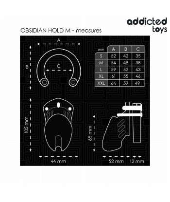 ADDICTED TOYS LOCKED - OBSIDIAN HOLD JAULA PARA PENE TALLA M
