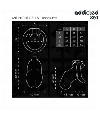 ADDICTED TOYS LOCKED - MINDNIGHT CELL JAULA PARA PENE TALLA S 4.8 CM