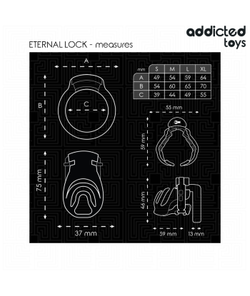 ADDICTED TOYS LOCKED - ETERNAL LOCK JAULA PARA PENE 9 CM
