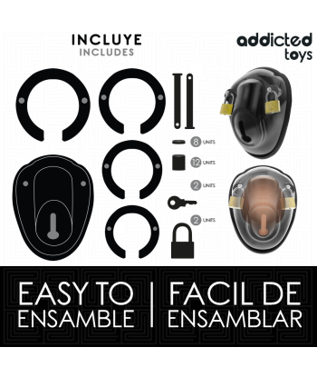 ADDICTED TOYS LOCKED - KEYLESS RESTRAINT JAULA PARA PENE 11,5 CM