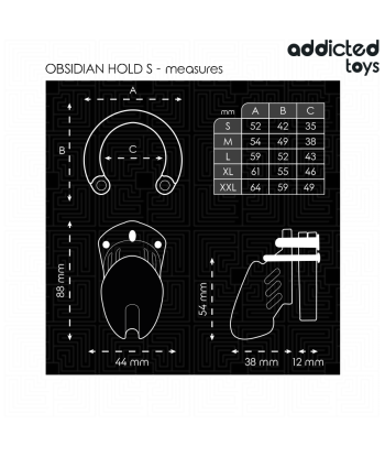 ADDICTED TOYS LOCKED - OBSIDIAN HOLD JAULA PARA PENE TALLA S