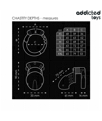 ADDICTED TOYS LOCKED - CHASTITY DEPTHS JAULA PARA PENE 7,5 CM