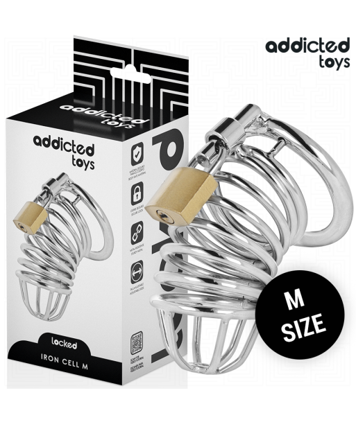 ADDICTED TOYS LOCKED - IRON CELL JAULA PARA PENE DE METAL TALLA M
