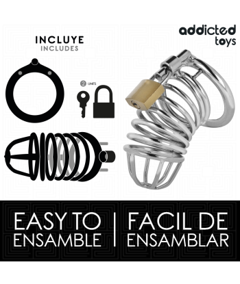 ADDICTED TOYS LOCKED - IRON CELL JAULA PARA PENE DE METAL 4 CM TALLA S