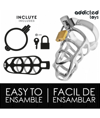 ADDICTED TOYS LOCKED - SILVER LOCK JAULA PARA PENE DE METAL TALLA S