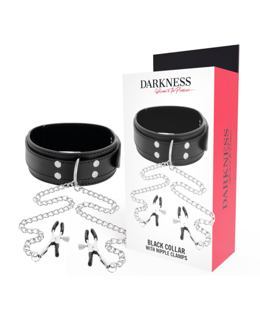 DARKNESS - COLLAR CON PINZAS PARA PEZONES NEGRO DARKNESS - COLLAR CON PINZAS PARA PEZONES NEGRO