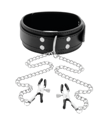 DARKNESS - COLLAR CON PINZAS PARA PEZONES NEGRO