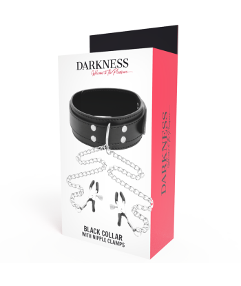 DARKNESS - COLLAR CON PINZAS PARA PEZONES NEGRO