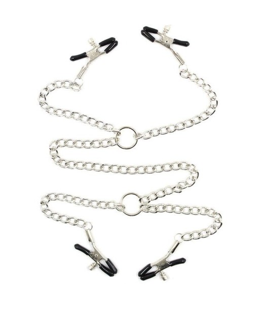 OHMAMA FETISH - 4 PINZAS PEZONES CON CADENAS