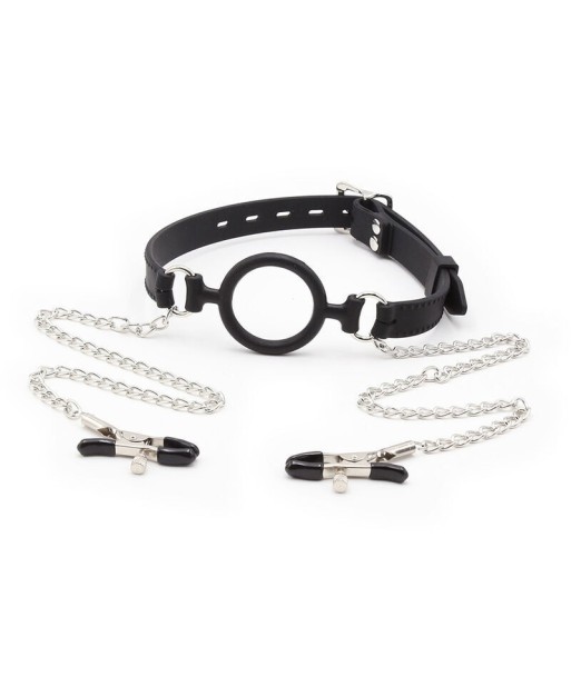 OHMAMA FETISH - MORDAZA DE ANILLA CON CADENAS Y PINZAS PEZONES OHMAMA FETISH - MORDAZA DE ANILLA CON CADENAS Y PINZAS PEZONES