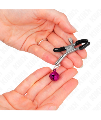 KINK - PINZAS PARA PEZONES CON CAMPANILLA VIOLETA 6 CM