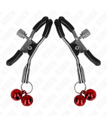 KINK - PINZAS PARA PEZONES CON DOBLE CAMPANILLA ROJO 6 CM