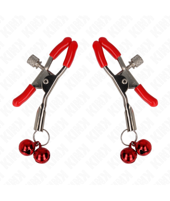 KINK - PINZAS PARA PEZONES ROJAS CON DOBLE CAMPANILLA ROJO 6 CM