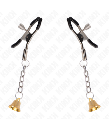 KINK - PINZAS PARA PEZONES CON COLGANTE DE CAMPANA DORADO 6 CM