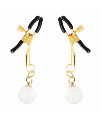 KINK - PINZAS PARA PEZONES DORADAS CON COLGANTE DE VIDRIO 6 CM