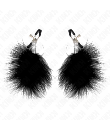 KINK - PINZAS PARA PEZONES CON PLUMA NEGRO 7 CM