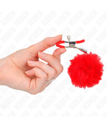 KINK - PINZAS PARA PEZONES CON POMPÓN ROJO 6 CM