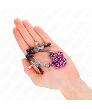 KINK - PINZAS PARA PEZONES CON CADENA VIOLETA 30 CM