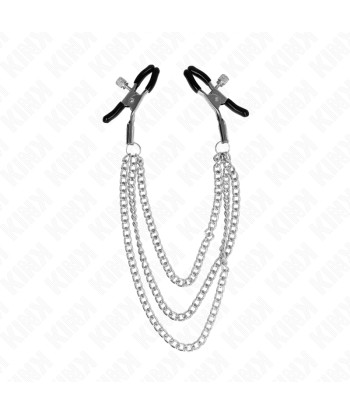 KINK - PINZAS PARA PEZONES CON TRIPLE CADENA PLATEADO 20-23-28 CM