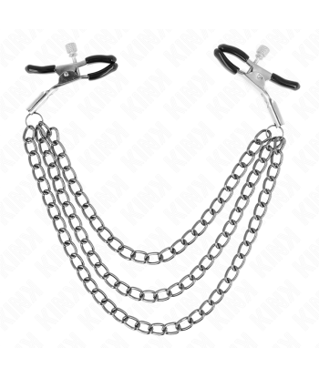 KINK - PINZAS PARA PEZONES CON TRIPLE CADENA NEGRO 20-23-28 CM