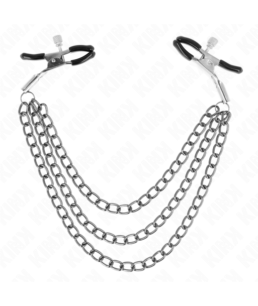 KINK - PINZAS PARA PEZONES CON TRIPLE CADENA NEGRO 20-23-28 CM