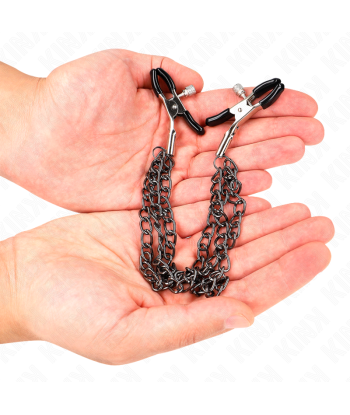 KINK - PINZAS PARA PEZONES CON TRIPLE CADENA NEGRO 20-23-28 CM