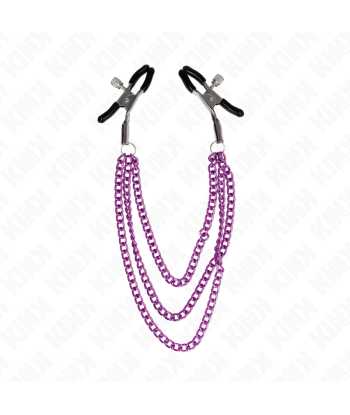 KINK - PINZAS PARA PEZONES CON TRIPLE CADENA VIOLETA 20-23-28 CM