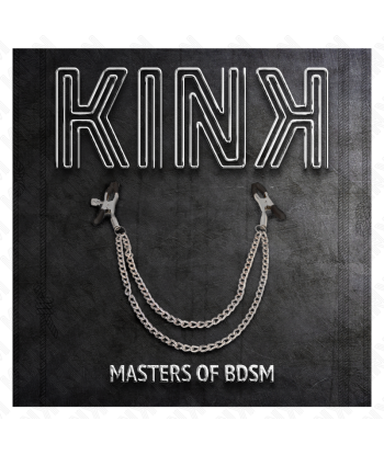 KINK - PINZAS PARA PEZONES CON DOBLE CADENA GRUESA PLATEADO 20-23 CM