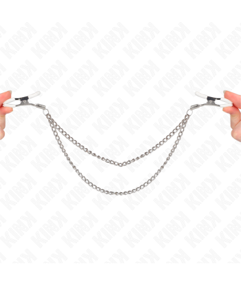 KINK - PINZAS PARA PEZONES CON DOBLE CADENA FINA PLATEADO 20-23 CM