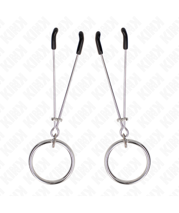 KINK - PINZAS PARA PEZONES FINA CON ARO PLATEADO 7 CM