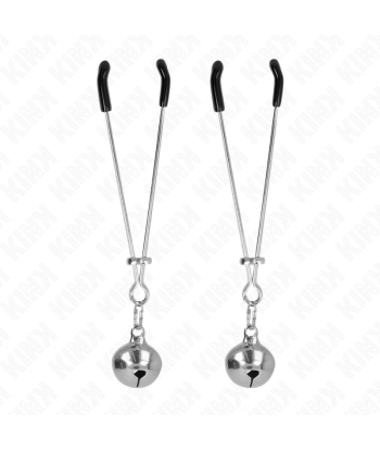 KINK - PINZAS PARA PEZONES FINA CON CASCABEL PLATEADO 7 CM