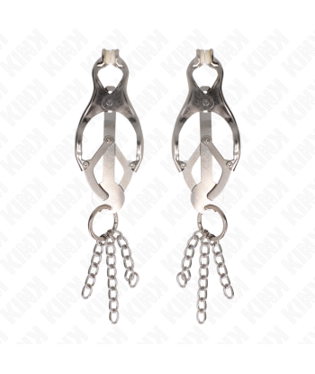 KINK - PINZAS PARA PEZONES ESTILO JAPONÉS CON CADENAS PLATEADO
