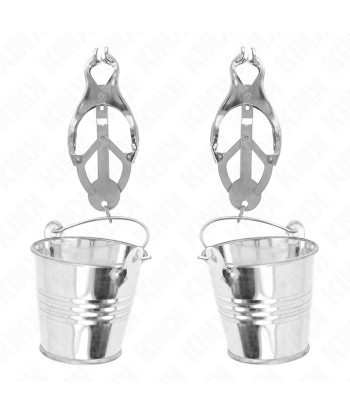 KINK - PINZAS PARA PEZONES ESTILO JAPONÉS CON CUBOS PLATEADO