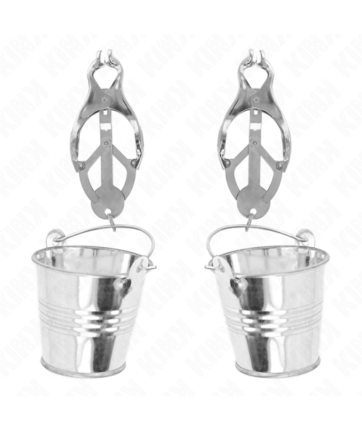 KINK - PINZAS PARA PEZONES ESTILO JAPONÉS CON CUBOS PLATEADO