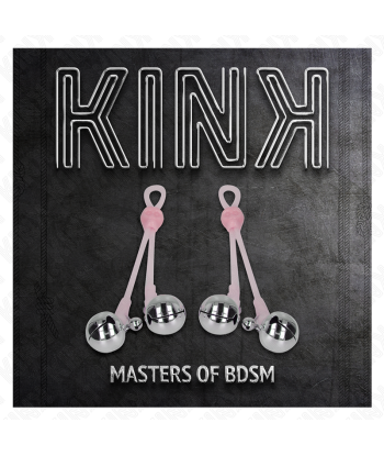 KINK - PINZAS PARA PEZONES LUMINOSAS FORMA CALABERA CON CASCABEL SONORO AJUSTABLE ROSA - PLATEADO