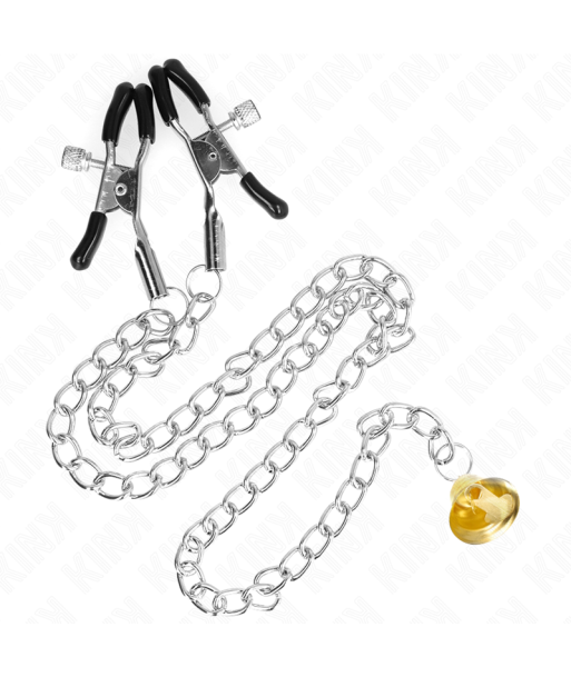 KINK - PINZAS PARA PEZONES CON CAMPANA CASCABEL DORADO Y CADENA 30 CM