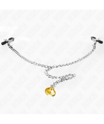 KINK - PINZAS PARA PEZONES CON CAMPANA CASCABEL DORADO Y CADENA 30 CM