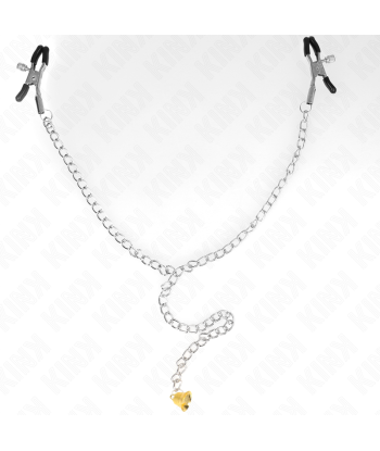 KINK - PINZAS PARA PEZONES CON CAMPANA CASCABEL DORADO Y CADENA 30 CM