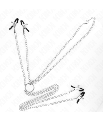 KINK - PINZAS PARA PEZONES Y CLÍTORIS 4 ENGANCHES AJUSTABLE PLATEADO