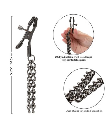 CALEXOTICS - EUPHORIA PINZAS PEZONES CON CADENA 14,5 CM