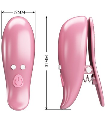 PRETTY LOVE - CAILEY PINZAS PARA PEZONES 10 VIBRACIONES CONTROL REMOTO ROSA