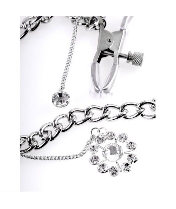 FETISH FANTASY SERIES - PINZAS CON CADENA PARA PEZONES TRÉBOL