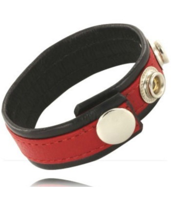 LEATHER BODY - CORREA DE CUERO AJUSTABLE PARA PENE ROJA- NEGRA