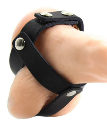 OHMAMA FETISH - FUNDA CUERO DE CASTIDAD PARA TESTÍCULOS