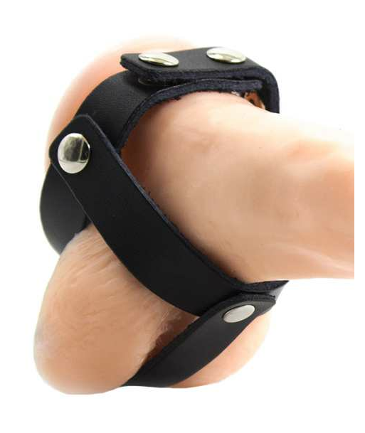 OHMAMA FETISH - FUNDA CUERO DE CASTIDAD PARA TESTÍCULOS