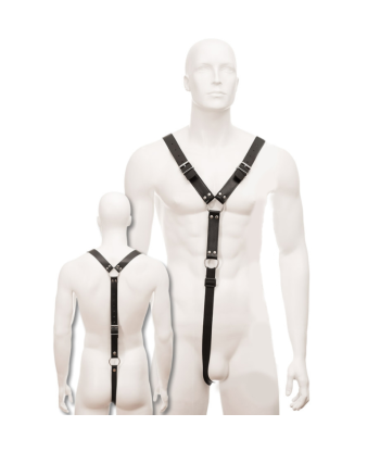 LEATHER BODY - HARNESS MEN NEGRO