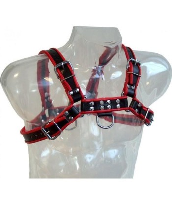 LEATHER BODY - CHAIN HARNESS III BLACK - RED