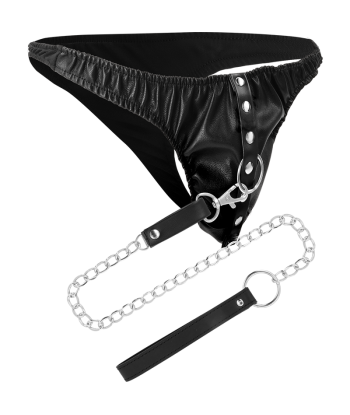 DARKNESS - TANGA DE SUMISIÓN CON CADENA METAL