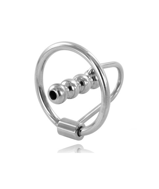 METAL HARD - ANILLO GLANDE CON PLUG URETRAL 28MM